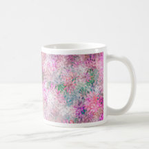 Fleurs roses affligées tasse à café