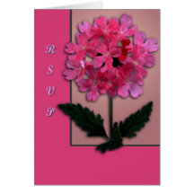 Fleurs roses carte de vœux