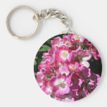 Fleurs roses et blanches porte-clés
