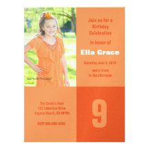 Fleurs roses et oranges Girly Invitations