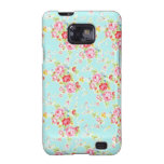 Fleurs roses minables bleues de roses floraux chic coque galaxy s2