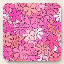Fleurs roses super sous-bock