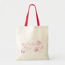Fleurs roses sur le blanc sacs fourre-tout