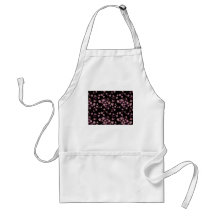 Fleurs roses sur le noir tabliers