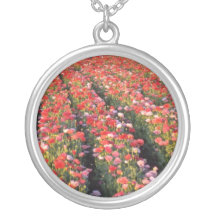 Fleurs rouges de champ de pavot collier personnalisé
