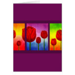Fleurs rouges de tulipes peignant l'art - multi cartes de vœux