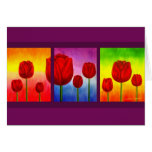 Fleurs rouges de tulipes peignant l'art - multi cartes