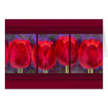Fleurs rouges de tulipes peignant - multi carte de vœux