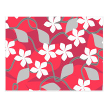 Fleurs rouges et blanches. Modèle floral Cartes Postales