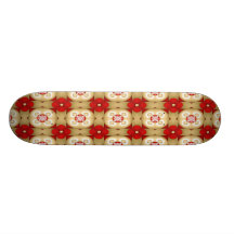 Fleurs rouges et coeurs blancs skateboards personnalisés