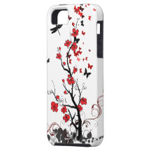 Fleurs rouges et noires coque Case-Mate iPhone 5