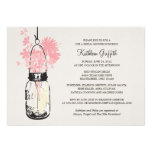 Fleurs sauvages de douche et pot de maçon nuptiale invitations personnalisées