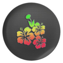 Fleurs tropicales lisses assiettes