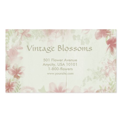 Fleurs vintages carte de visite