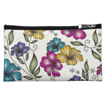 Fleurs vintages élégantes trousse à maquillage