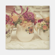 fleurs vintages magnets pour réfrigérateur