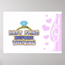 fling devant noce de bachelorette de jeune mariée  posters