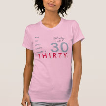 Flirty au T-shirt de 30 anniversaires (rose)