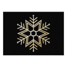 Flocon de neige d'argent et d'or faire-parts