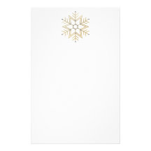 Flocon de neige d'argent et d'or papier à lettre personnalisé