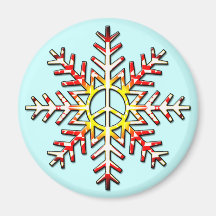 FLOCON DE NEIGE DE SIGNE DE PAIX MAGNETS POUR RÉFRIGÉRATEUR