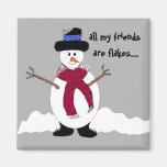 Flocon de neige le bonhomme de neige aimants pour réfrigérateur