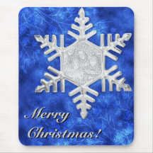 Flocon de neige Mousepad de Joyeux Noël - customis Tapis De Souris