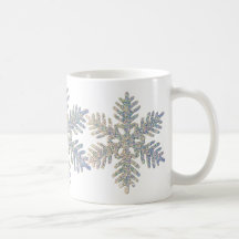 Flocon de neige scintillant imprimé tasses
