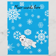 Flocons de neige bleus et blancs de joint mignon prospectus en couleur