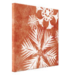Flocons de neige de Noël rouge et blanc Toile Tendue
