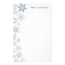 Flocons de neige d'hiver épousant l'en-tête de let motifs pour papier à lettre
