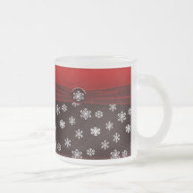 Flocons de neige élégants noirs et rouges épousant