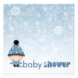 Flocons de neige et bébé d'invitations de baby sho