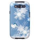 Flocons de neige et caisse mignons de galaxie de S