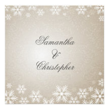 Flocons de neige et mariage damassé carton d'invitation