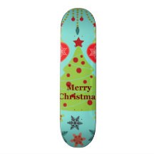 Flocons de neige modernes d'arbre de Joyeux Noël d Planches À Roulettes Customisées