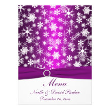 Flocons de neige pourpres et blancs épousant le me invitations personnalisées