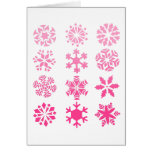 Flocons de neige roses - carte de voeux