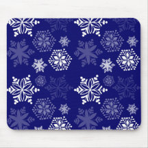 Flocons de neige sur Blue1 Tapis De Souris