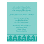Flora épousant Invitation-Teal/Teal Carte Postale