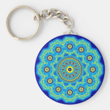 Flora victorienne et bleu de faune porte-clefs