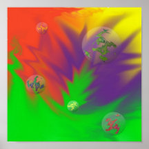 Floraison abstraite affiche