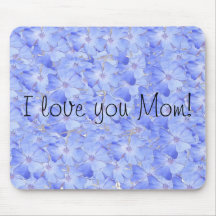 Floral bleu de signature personnalisé tapis de souris