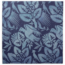 Floral bleu magnifique avec l'oiseau serviette en tissu