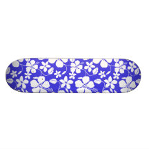 Floral bleu tropical planches à roulettes customisées