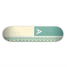 Floral bleu-vert et crème ; Mignon Skateboards Personnalisables