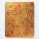 Floral d'or (finition rouge) tapis de souris