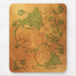 Floral d'or (finition verte) tapis de souris