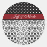 Floral et pois dans la coutume rouge autocollants