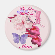 Floral exotique pour la maman magnets pour réfrigérateur